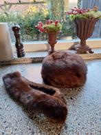 Bontmuts met bijpassende bontsjaal, Antiek en Kunst, Antiek | Kleding en Accessoires, Ophalen of Verzenden