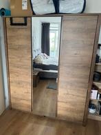 Mooie houten kledingkast met spiegeldeuren, Gebruikt, Ophalen of Verzenden, 150 tot 200 cm, Overige houtsoorten