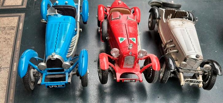 Vintage Modelauto's - Set van 3 Bugatti, Hobby en Vrije tijd, Modelbouw | Auto's en Voertuigen, Gebruikt, Auto, 1:32 tot 1:50