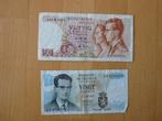 Twee Belgische bankbiljetten, vijftig en twintig Frank, Ophalen of Verzenden, Los biljet