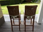 Riviera Maison barkruk rustic rattan, zo goed als nieuw., Ophalen, Zo goed als nieuw, Beige, Vierkant
