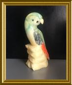 Vintage stenen vogel beeldje: papegaai/ parkiet, Antiek en Kunst, Ophalen of Verzenden