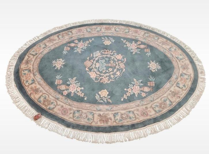 Handgeknoopt Aubusson tapijt ovaal China roses grey 172x242, Huis en Inrichting, Stoffering | Tapijten en Kleden, Nieuw, 150 tot 200 cm