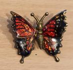 Vintage emaille broche vlinder, Sieraden, Tassen en Uiterlijk, Broches, Overige materialen, Minder dan 4 cm, Ophalen of Verzenden
