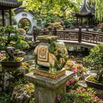 Keramiek olifant planthouder in groen, wit en blauw glazuur, Overige materialen, Div, Ophalen of Verzenden, Zo goed als nieuw