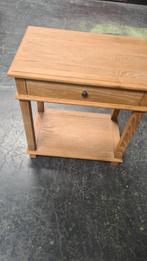 Houten Bijzettafel met Lade - Landelijke Stijl, Huis en Inrichting, Tafels | Sidetables, Ophalen, Eikenhout, 50 tot 100 cm, Vierkant