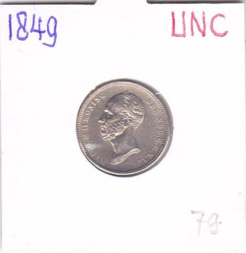Heel erg mooie 25 cent 1849 Willem 2 UNC voor 79 euro. beschikbaar voor biedingen