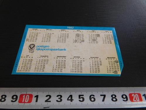 sticker Kalender 1982 Postgiro Rijkspostspaarbank, Verzamelen, Stickers, Zo goed als nieuw, Bedrijf of Vereniging, Ophalen