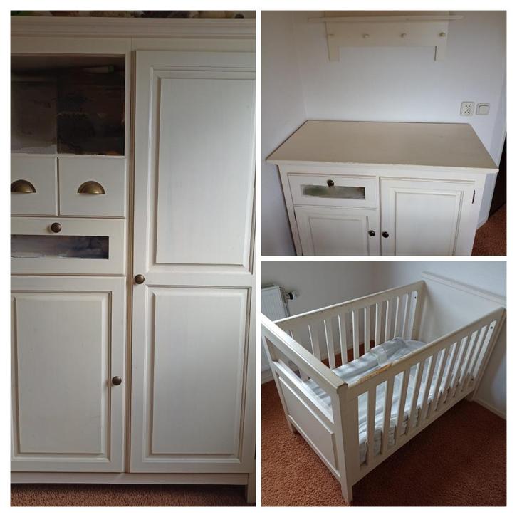 Babykamer Thomas - kledingkast, commode en ledikant, Kinderen en Baby's, Kinderkamer | Complete kinderkamers, Gebruikt, Jongetje of Meisje