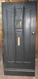 Massief houten antieke voordeur met geslepen glas, Doe-het-zelf en Verbouw, Deuren en Horren, Ophalen, Gebruikt, 200 tot 215 cm