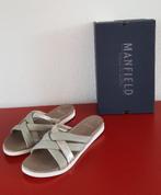 Nieuw in doos: Manfield slippers, maat 40, Zwart, Nieuw, Manfield, Sandalen of Muiltjes