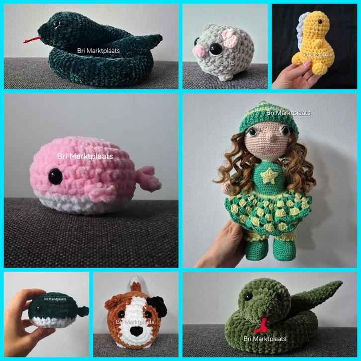 Gehaakte dieren/pop voor materiaalkosten, knuffel, decoratie, Hobby en Vrije tijd, Breien en Haken, Nieuw, Haken, Ophalen of Verzenden
