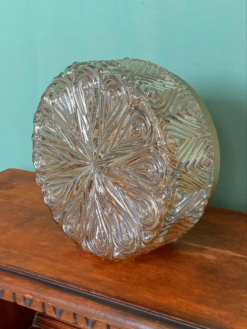Vintage Champagne Plafonnière | Hollywood Regency Glas Goud, Huis en Inrichting, Lampen | Plafondlampen, Gebruikt, Glas, Ophalen