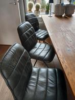 Eetkamerstoel leder Loods 5,  6 stuks.Draaibaar, 50 tot 100 cm, Rond, Zo goed als nieuw, 50 tot 100 cm