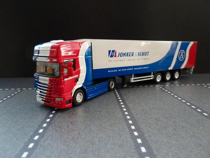 117 promotoys wsi scania r jonker en schut 1:87 truck trein, Hobby en Vrije tijd, Modelauto's | 1:87, Zo goed als nieuw, Bus of Vrachtwagen