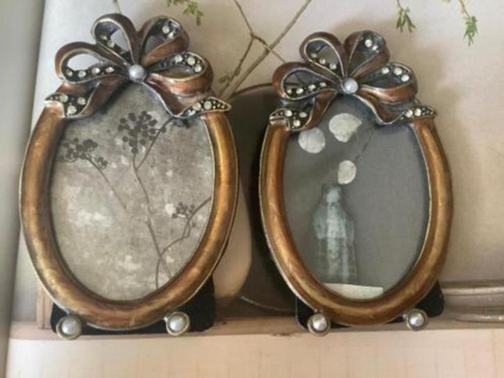 barok ovale sierlijke lijsten fotolijsten metaal & glas 2 st, Audio, Tv en Foto, Fotografie | Fotolijsten, Zo goed als nieuw, Ophalen