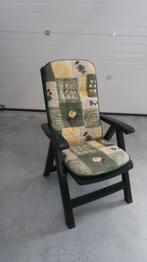 Tuinstoel met kussen, Tuin en Terras, Tuinstoelen, Ophalen, Zo goed als nieuw, Kunststof, Inklapbaar