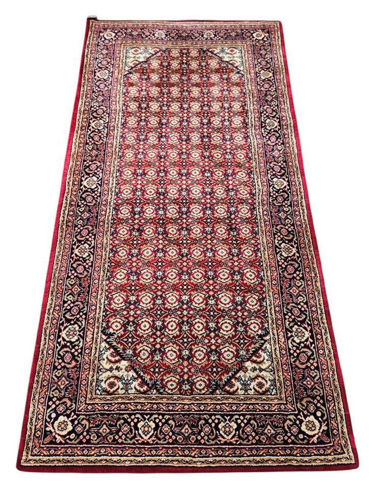 Vintage Perzisch wol Bidjar vloerkleed loper Red 101x200cm, Huis en Inrichting, Stoffering | Tapijten en Kleden, Zo goed als nieuw