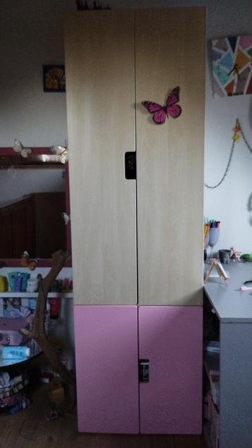 leuke kast voor op slaapkamer van meisje - roze, wit, beuken beschikbaar voor biedingen