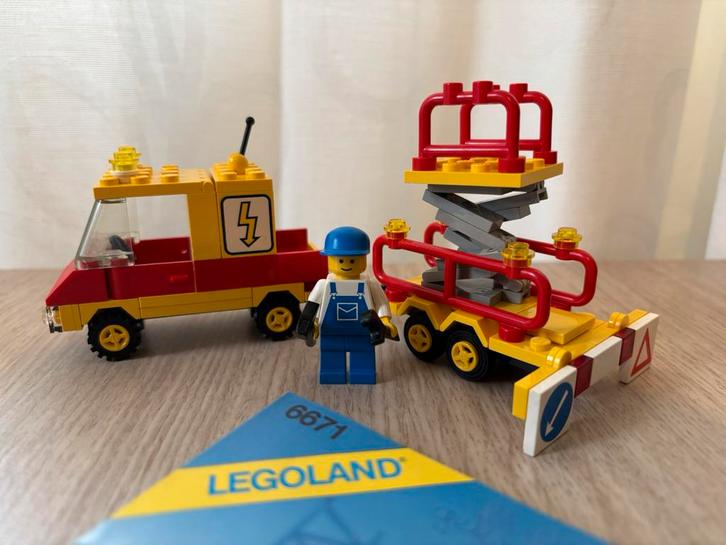 Lego Classic Town set 6671 ‘Utility Repair Lift’ uit 1989, Kinderen en Baby's, Speelgoed | Duplo en Lego, Gebruikt, Lego, Complete set
