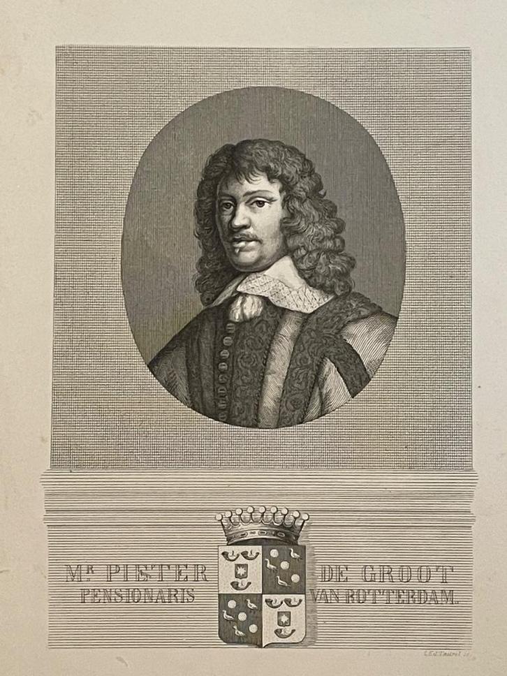 1615 -1678 Mr Pieter de Groot - pensionaris Rotterdam, Antiek en Kunst, Kunst | Etsen en Gravures, Ophalen of Verzenden