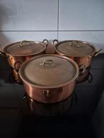 Koperen pannetjes (Knorr) rond 17 cm hg 6.5 cm, Ophalen of Verzenden, Koper