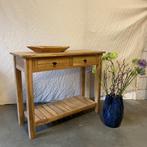 Sidetable - 2 lades - 100 x 40 cm - Teakhout - TTM Wonen, 100 tot 150 cm, Teakhout, Nieuw, Landelijk