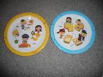 Set van twee leuke bordjes van Blue Band, Zo goed als nieuw