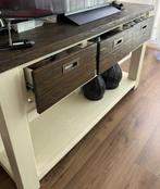 Tv meubel, Ophalen, 100 tot 150 cm, Eikenhout, Zo goed als nieuw