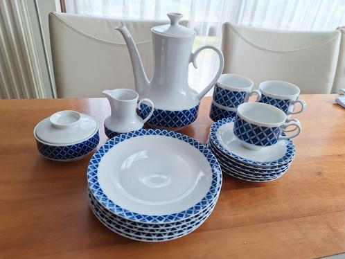 Vintage Winterling Bavaria Servies Wit/Blauw, Antiek en Kunst, Antiek | Servies compleet, Ophalen