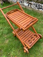Serveerwagen met wielen, Tuin en Terras, Ophalen of Verzenden, Zo goed als nieuw, Hout, Inklapbaar