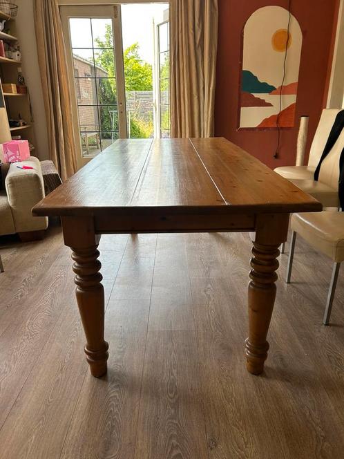 Rustieke houten tafel met lades, Huis en Inrichting, Tafels | Eettafels, Gebruikt, 50 tot 100 cm, 200 cm of meer, Vijf personen of meer