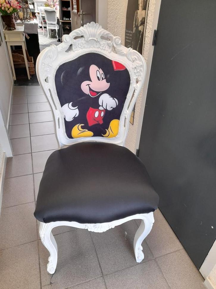 1 x barok stoel mickey mouse opnieuw gestoffeerd, Antiek en Kunst, Antiek | Meubels | Stoelen en Banken, Ophalen of Verzenden