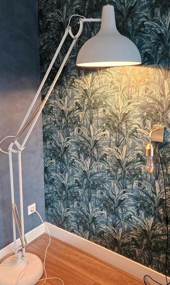 Witte Booglamp in Goede Staat, merk Zuiver., Huis en Inrichting, Lampen | Vloerlampen, Zo goed als nieuw, 150 tot 200 cm, Metaal