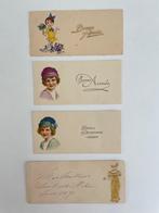 4 x antieke Bonne Année kaartjes. Nieuwjaarskaarten., Ophalen