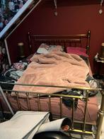 Bed goud staal, Huis en Inrichting, Ophalen, Overige kleuren, Tweepersoons, Zo goed als nieuw