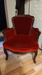 Barok fauteuil rood velvet (kindermaat), Antiek en Kunst, Antiek | Meubels | Stoelen en Banken, Ophalen