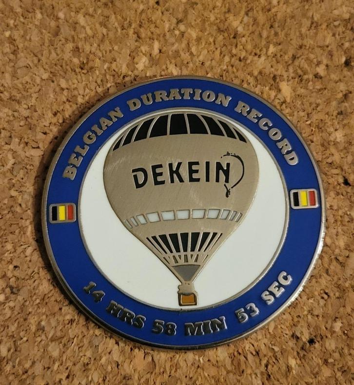 Ballonpin belgisch duur record Dekein, Verzamelen, Speldjes, Pins en Buttons, Overige onderwerpen, Ophalen of Verzenden