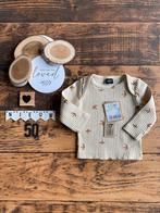 Baby unisex shirt rib structuur beige vogel wibra maat 50, Kinderen en Baby's, Babykleding | Maat 50, Jongetje of Meisje, Nieuw