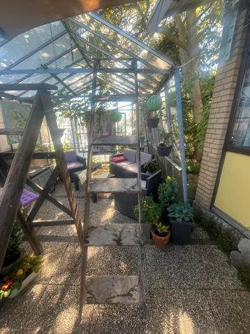 Antieke vintage tuinders trap krent trap deco ladder beschikbaar voor biedingen