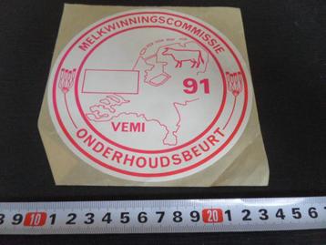 sticker VEMI 91 Melkwinningscommissie Onderhoudsbeurt  beschikbaar voor biedingen