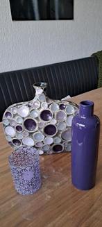 Paarse vaas met stippen (PTMD collection)/paarse vazen, Ophalen, Overige kleuren, Minder dan 50 cm, Glas