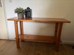 Robuuste strakke houten side table sidetable grenen tafel, Huis en Inrichting, Tafels | Sidetables, Ophalen, Gebruikt, 100 tot 150 cm
