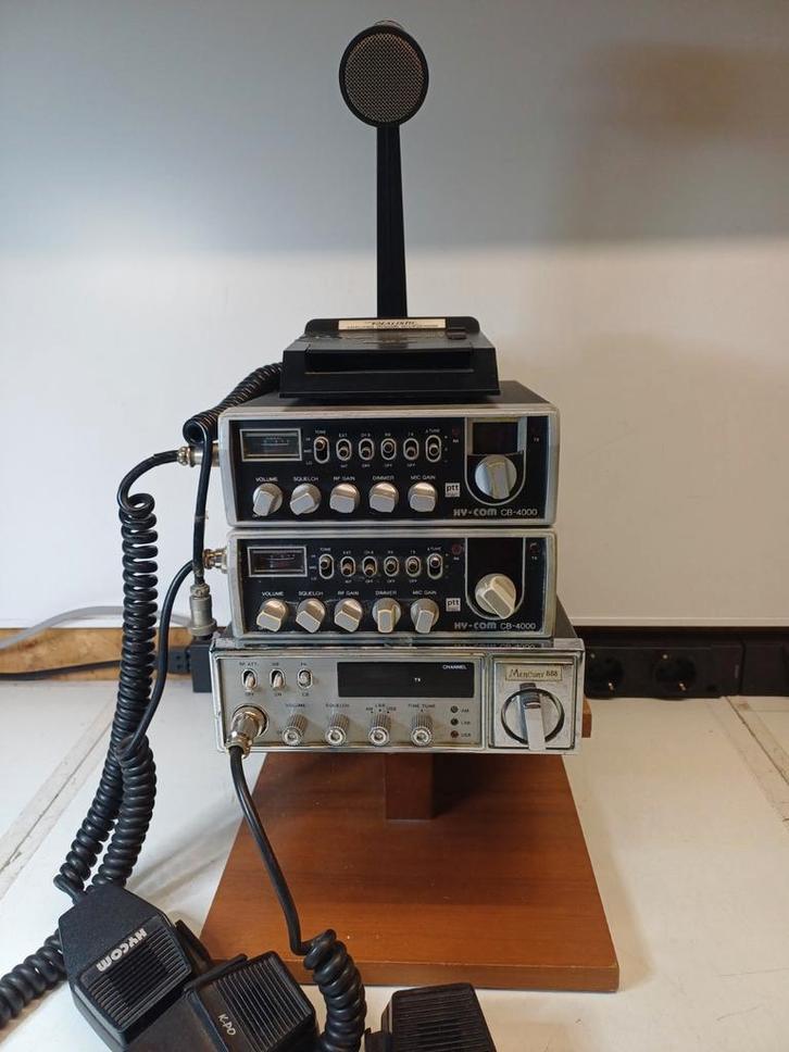 27 MC Transceivers (3x) & Tafelmicrofoon - Hy-Com, Mercury, Audio, Tv en Foto, Radio's, Gebruikt, Radio, Ophalen of Verzenden