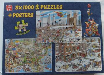 3x1000 st puzzel J v Haasteren NY marat,USA,Sneeuw- compleet beschikbaar voor biedingen