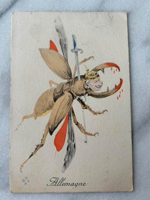 Wo1: ak Kaiser Wilhelm II insect, Verzamelen, Militaria | Algemeen, Landmacht, Foto of Poster, Nederland, Ophalen of Verzenden