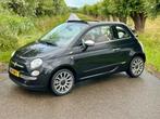 Origineel NL Fiat 500C 1.2 fulloption NAP en groot onderhoud, 4 cilinders, Cabriolet, Zwart, Bruin