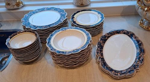 Compleet Cobalt blauw eetservies, Antiek en Kunst, Antiek | Servies compleet, Ophalen