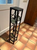 Smeedijzeren wijnrek met glasdecoratie, Huis en Inrichting, Woonaccessoires | Wijnrekken, Ophalen, Zo goed als nieuw, Metaal, 75 cm of meer