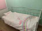 Metalen frame bed met hart + matras, 90 cm, Tweepersoons, Ophalen of Verzenden, Zo goed als nieuw